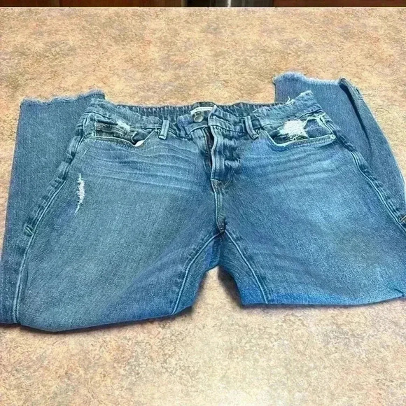 Good American Good Girlfriend Distressed Jeans, light stretch, fit t2s 6/28 - Picture 1 of 12